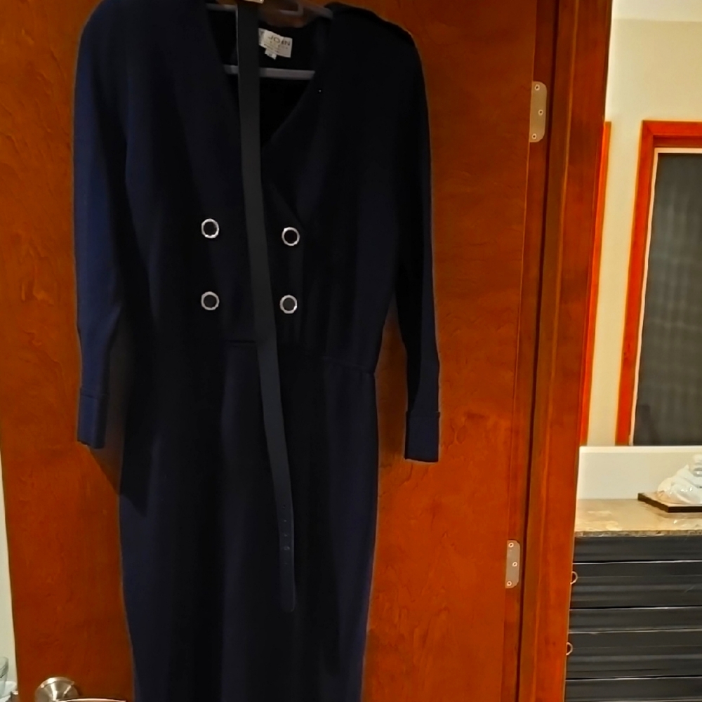 St John Collection Vintage Navy Blue Dress with Belt